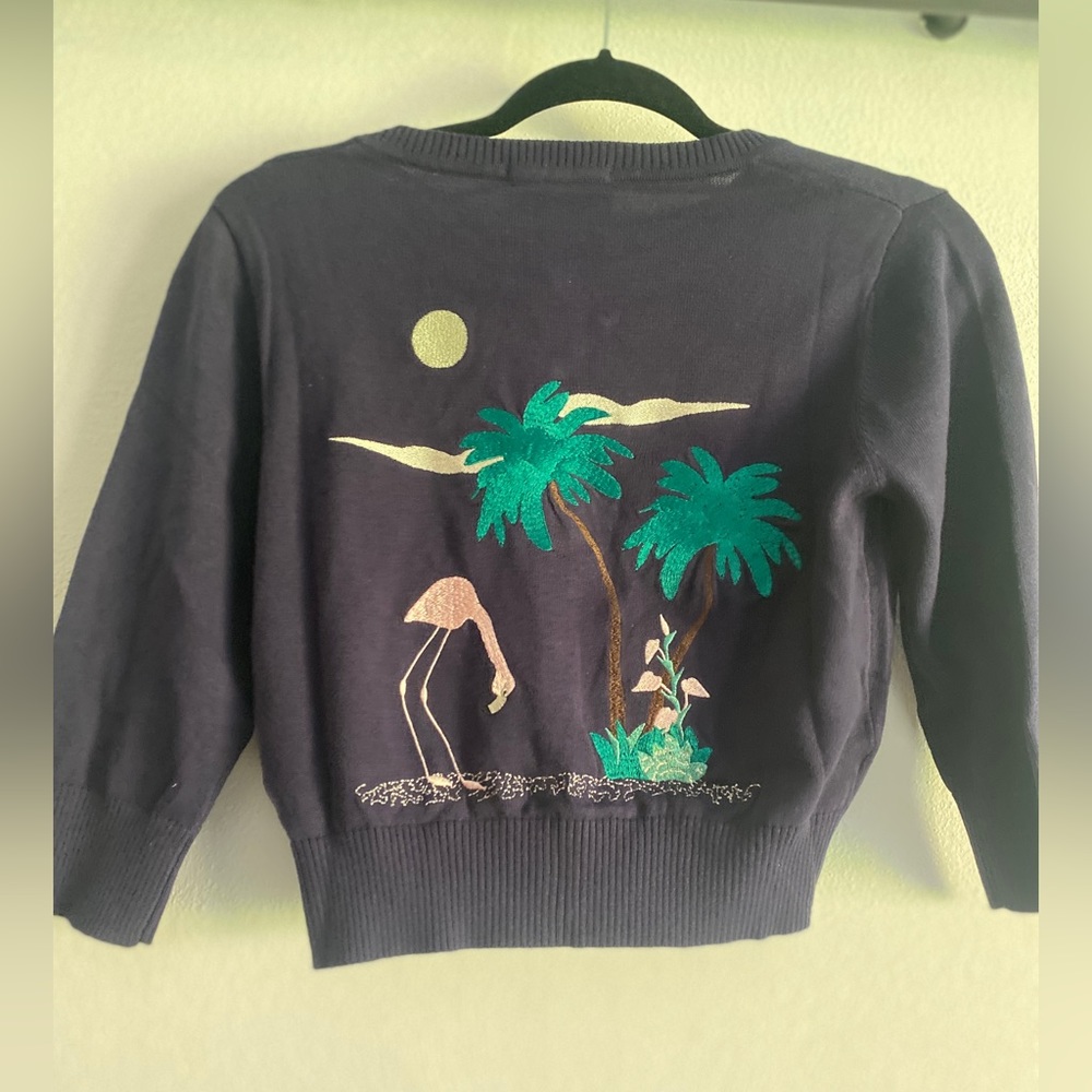 NWT. ModCloth Tropical Evening Breeze Cardigan in Navy, Size 2. Never worn.